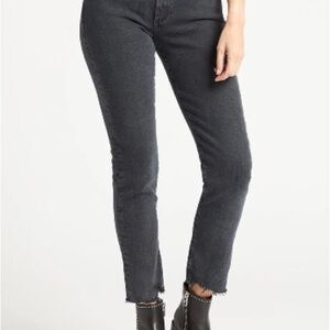 AGOLDE Toni Mid Rise Straight Leg Denim Size 25 in Black (Feral)